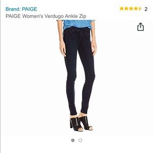 PAIGE Verdugo Ankle Skinny Jean with Ankle Zip in Eris - Size 26